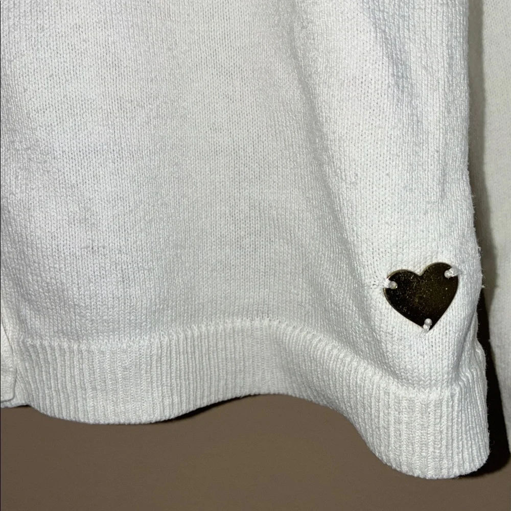H&M Girls’ White Cotton Cardigan with Heart Accent - Picture 4 of 10